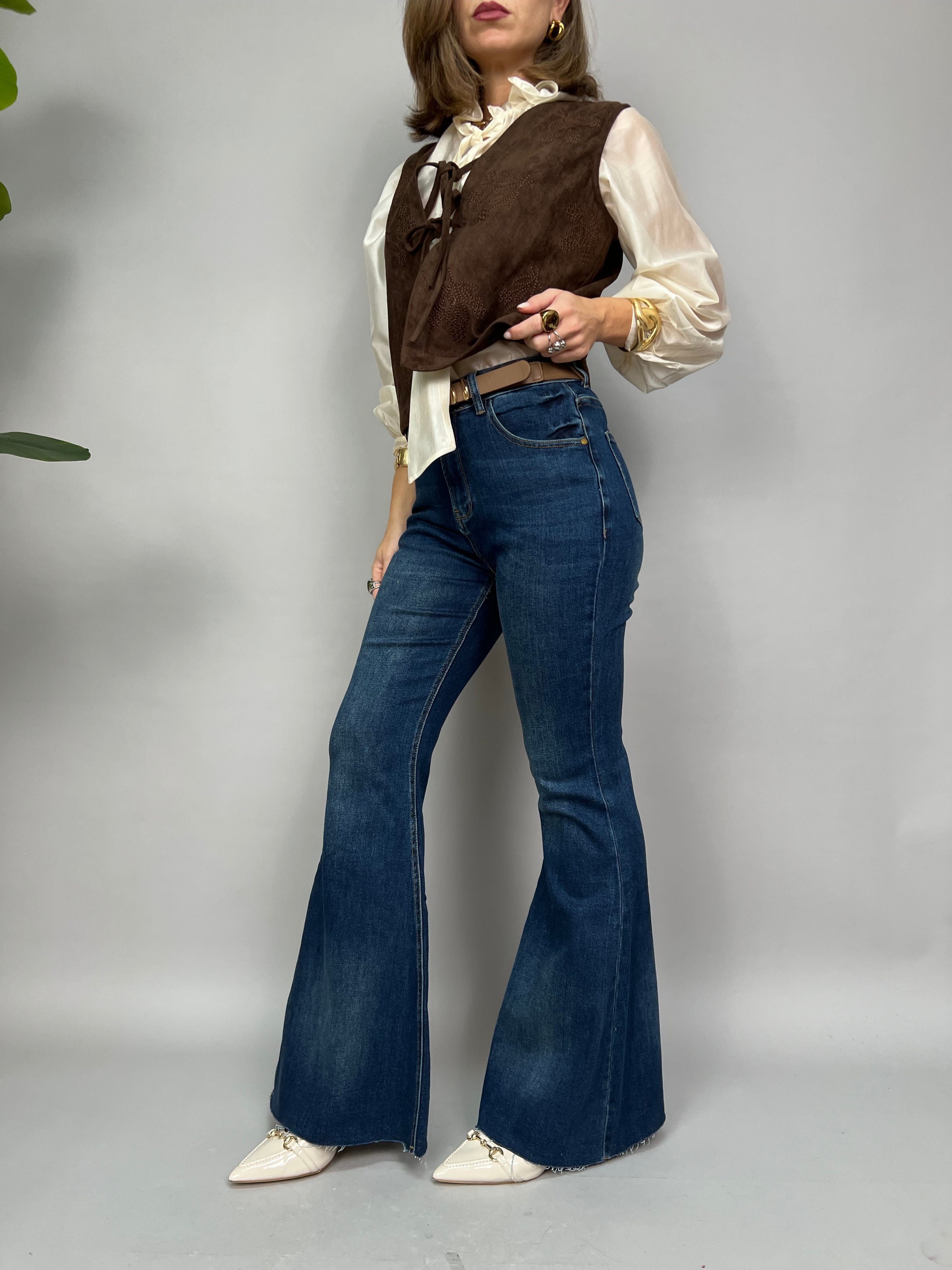 Dows Bootcut Jeans med Stretch