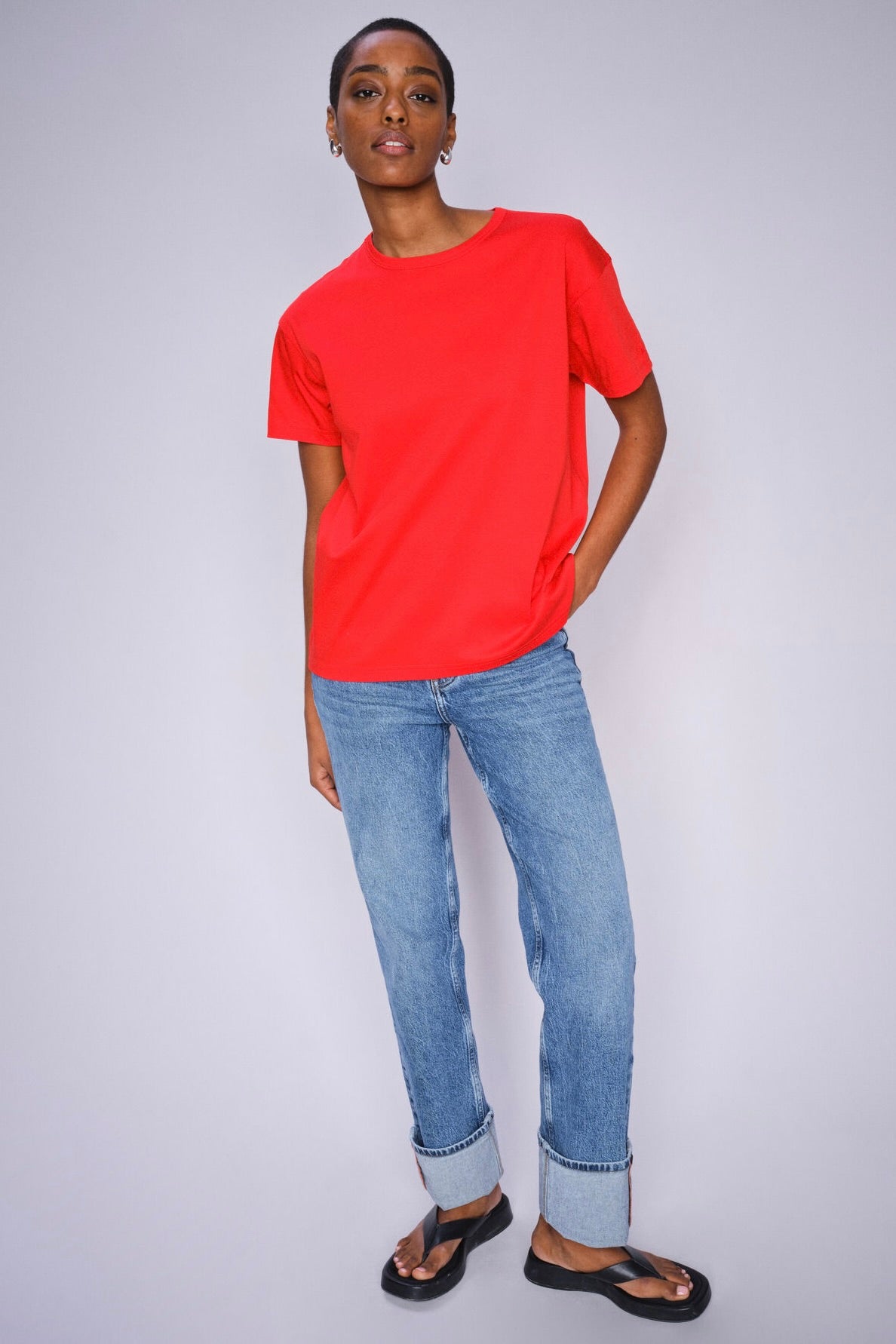 Aina O-SS Tee | Chinese Red | T-shirt fra Mos Mosh