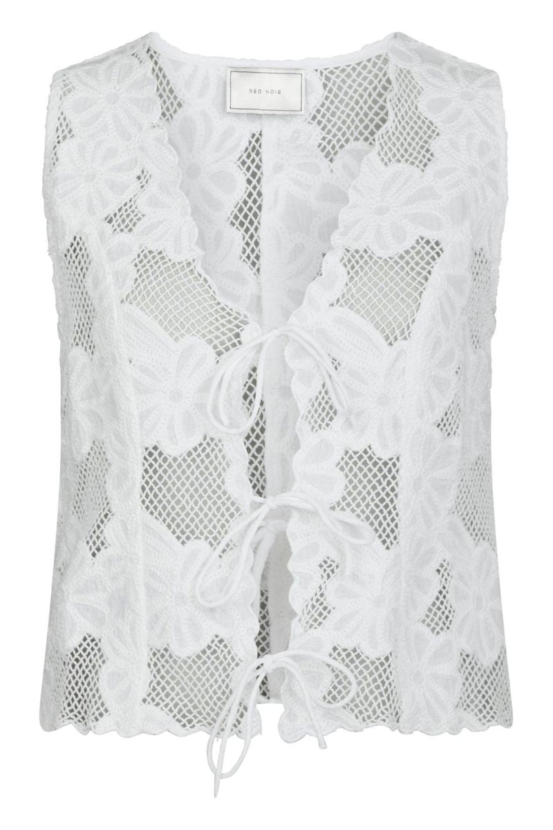 Alboa Embroidery Top | Off White | Bluse fra Neo Noir