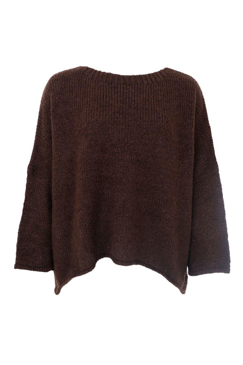 Alessia Knit Jumper | Coffee | Strik fra Black Colour