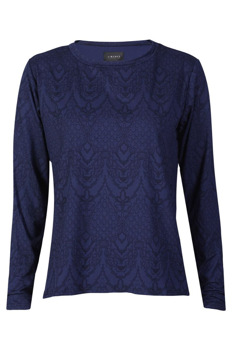 Alma Ls U Tshirt | Navy Lala | Bluse fra Liberté