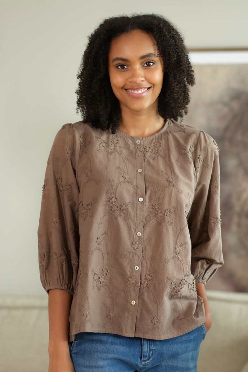 Alma Blouse 2769 | Mushroom | Bluse fra Prepair