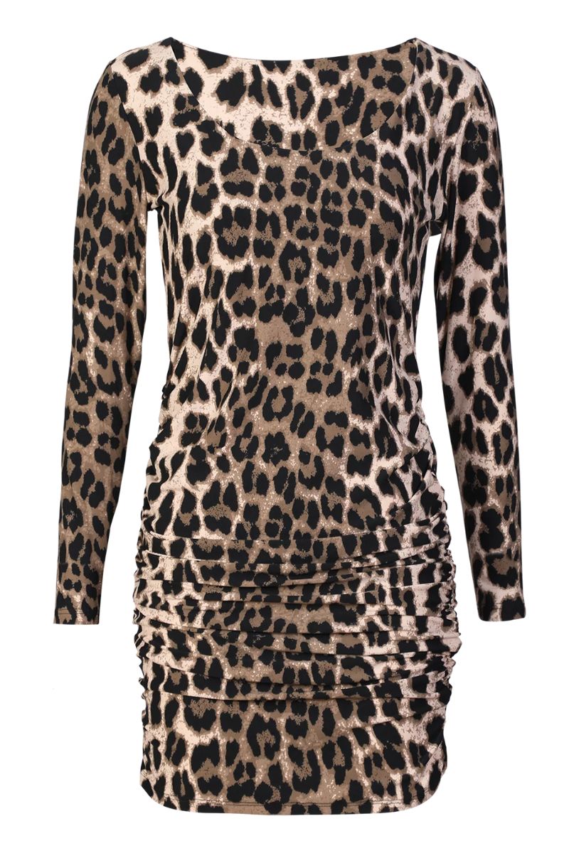 Alma Ls Turn Dress | Big Lux Leo Fossil | Kjole fra Liberté