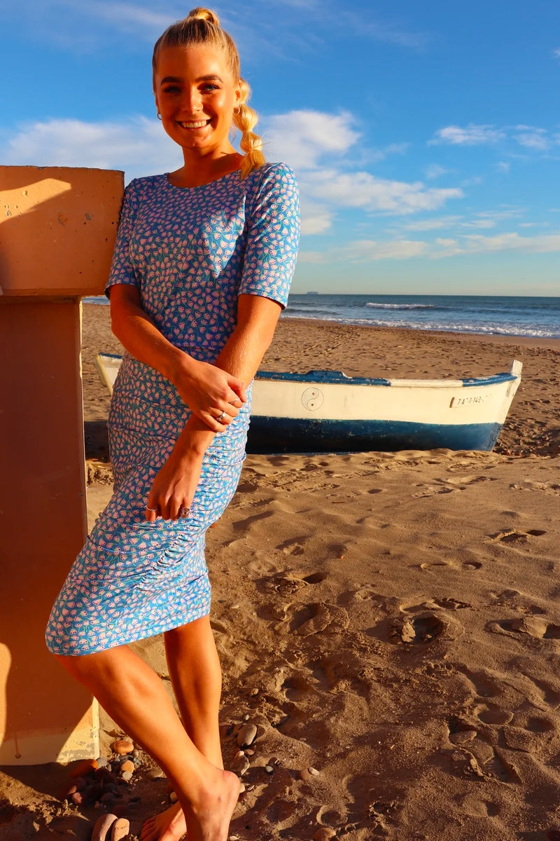 Alma Dress3 | Blue Rosa Flowers | Kjole fra Liberté