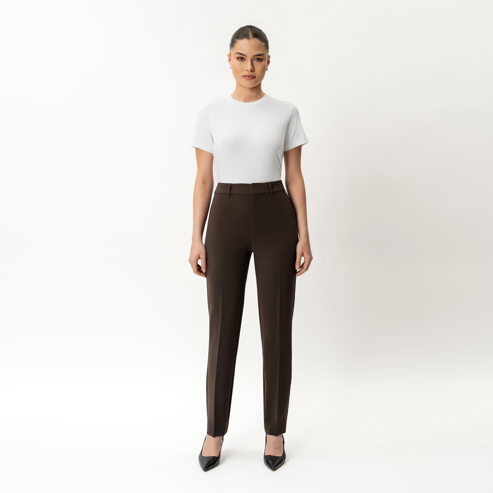 Crepe slimfit bukse | trendy chic loungebukse for dame