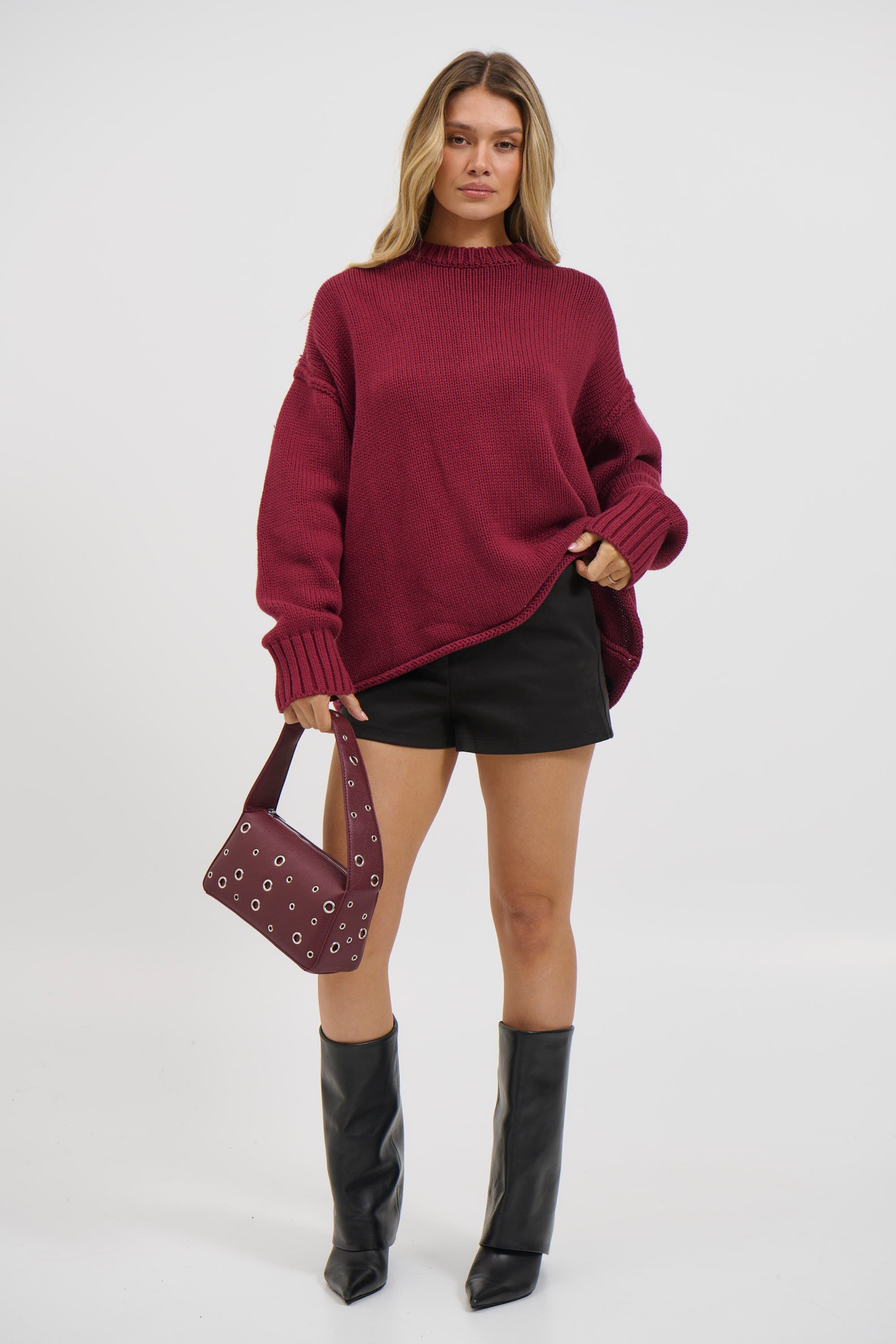 Nikova Strikkegenser Vinrød