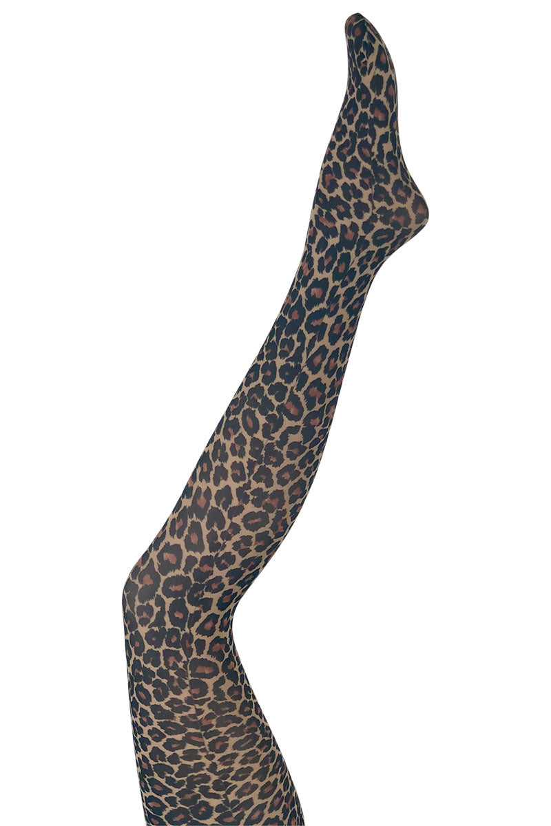 Alma Leo Tights | Natural Leo | Strømpebukser med print fra Black Clour