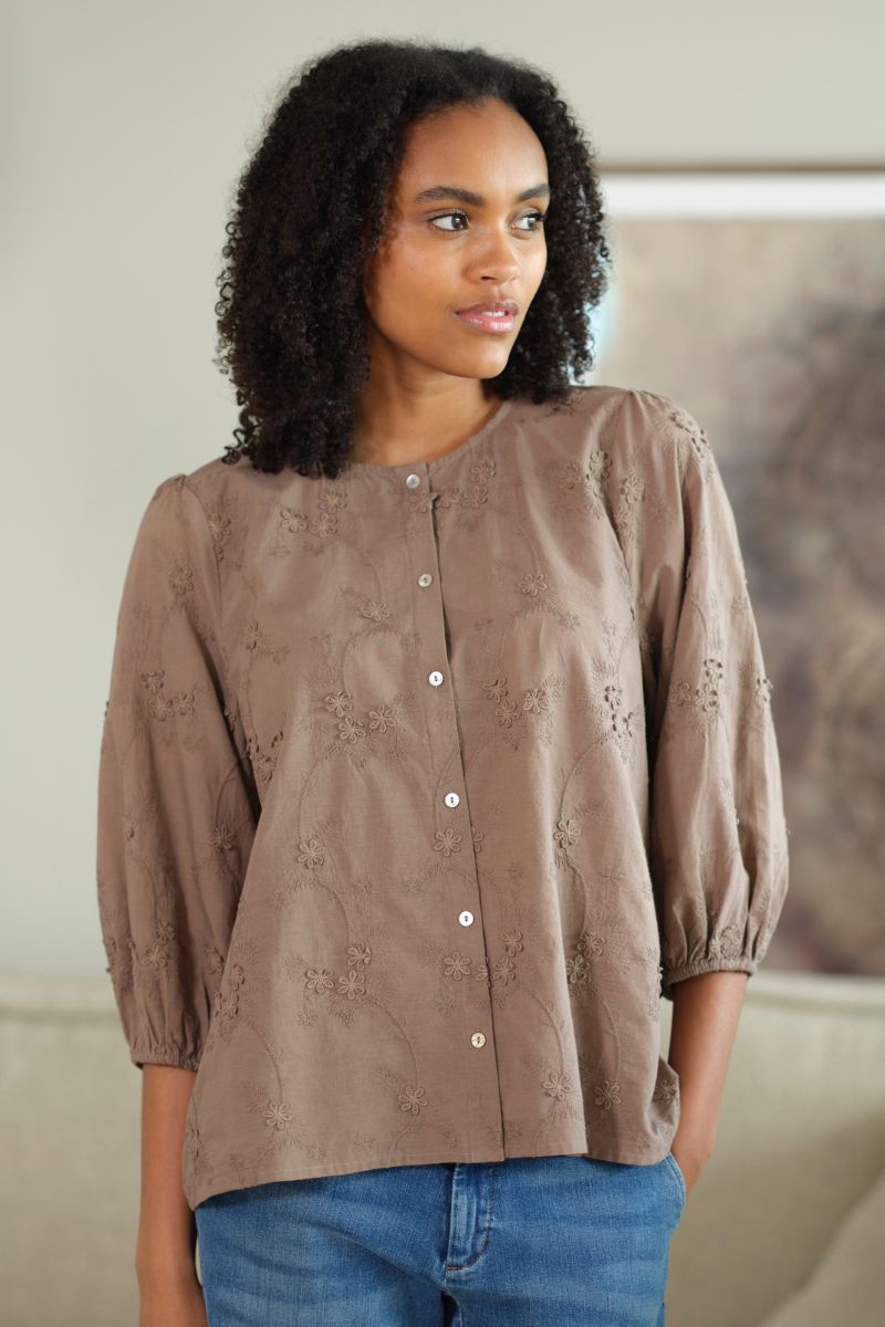 Alma Blouse 2769 | Mushroom | Bluse fra Prepair