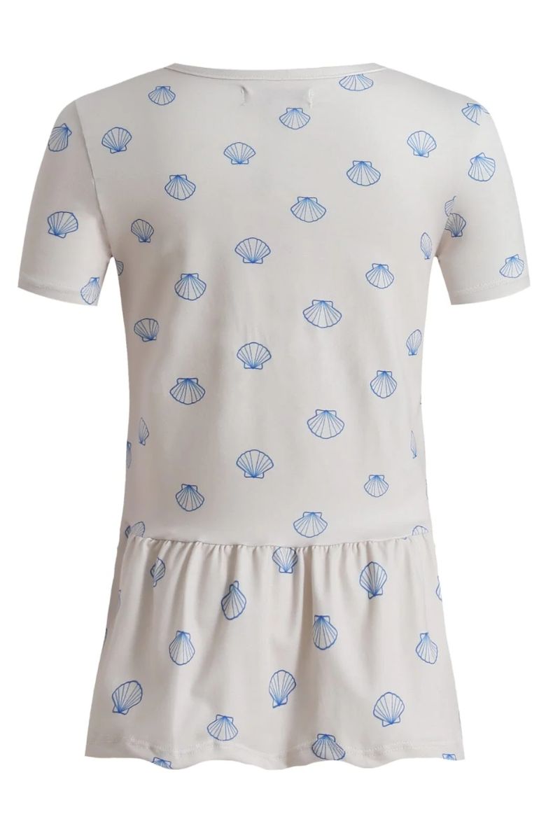 Alma Frill T Shirt (Kids) | Ivory Cobolt Shell | T-Shirt fra Liberté Ami