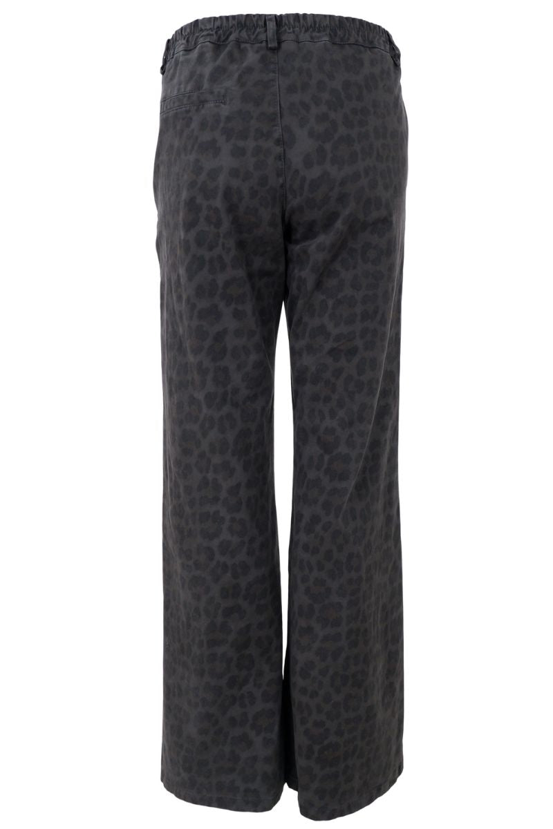 Abbie Box Stretch Pant | Grey Leopard | Bukser fra Black Colour