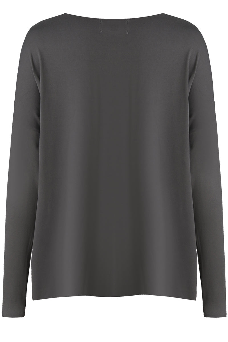 Alma Ls Top | Dark Grey | Bluse fra Liberté