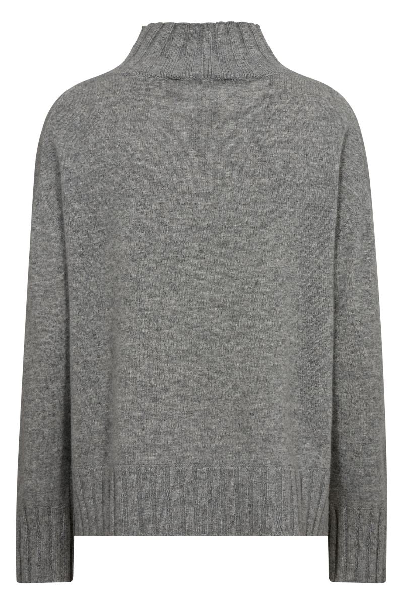 Aima Cashmere Highneck Knit | Sharkskin | Strik fra Mos Mosh
