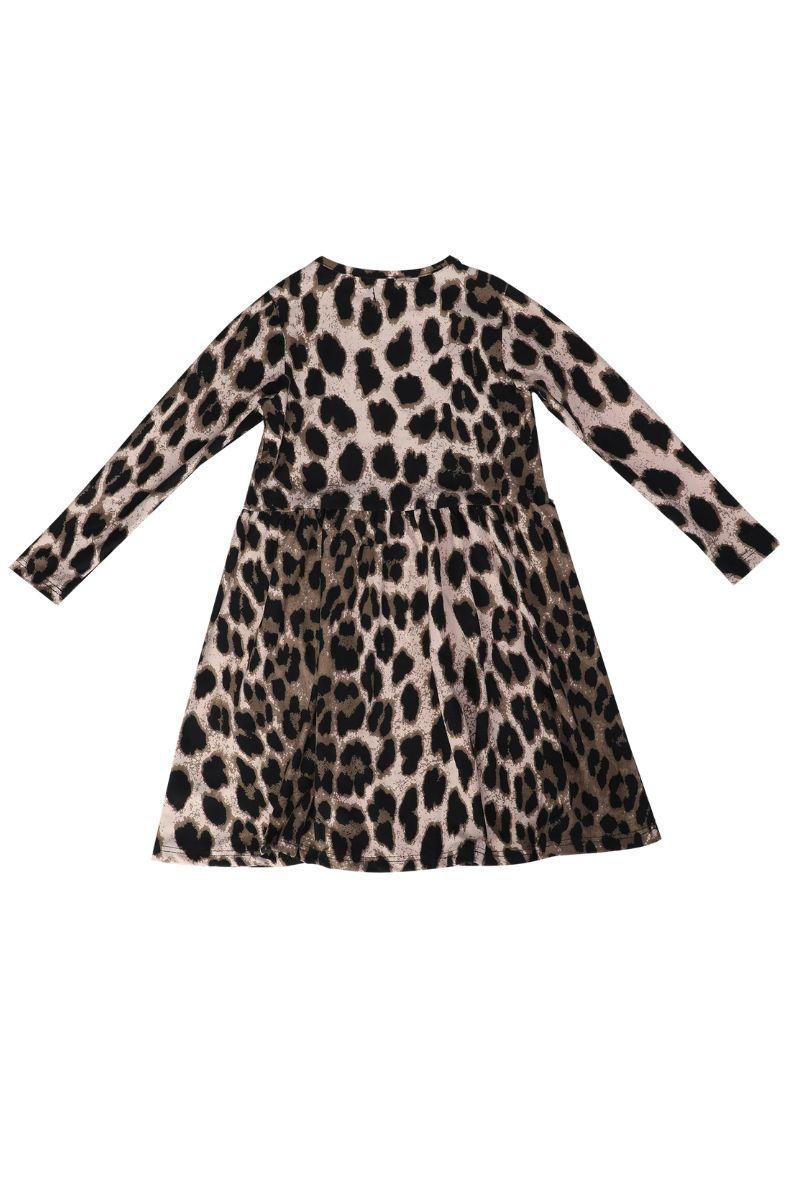 Alma Ls Babydoll Dress (Kids) | Big Lux Leo Fossil | Kjole fra Liberté Ami