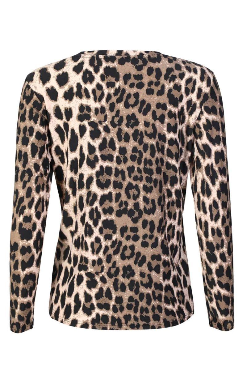 Alma Ls Twist Tshirt | Big Lux Leo Fossil | T-shirt fra Liberté