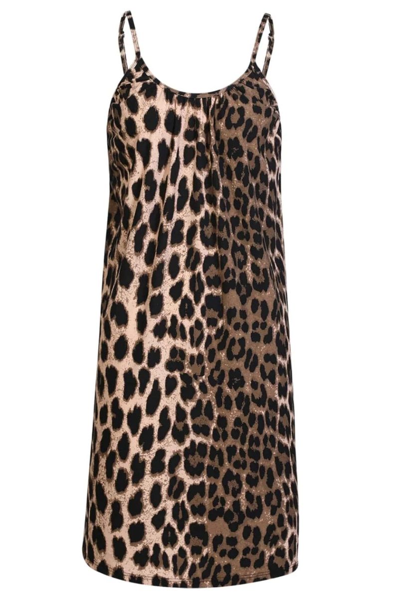 Alma Short Strap Dress | Big Lux Leo Fossil | Kjole fra Liberté