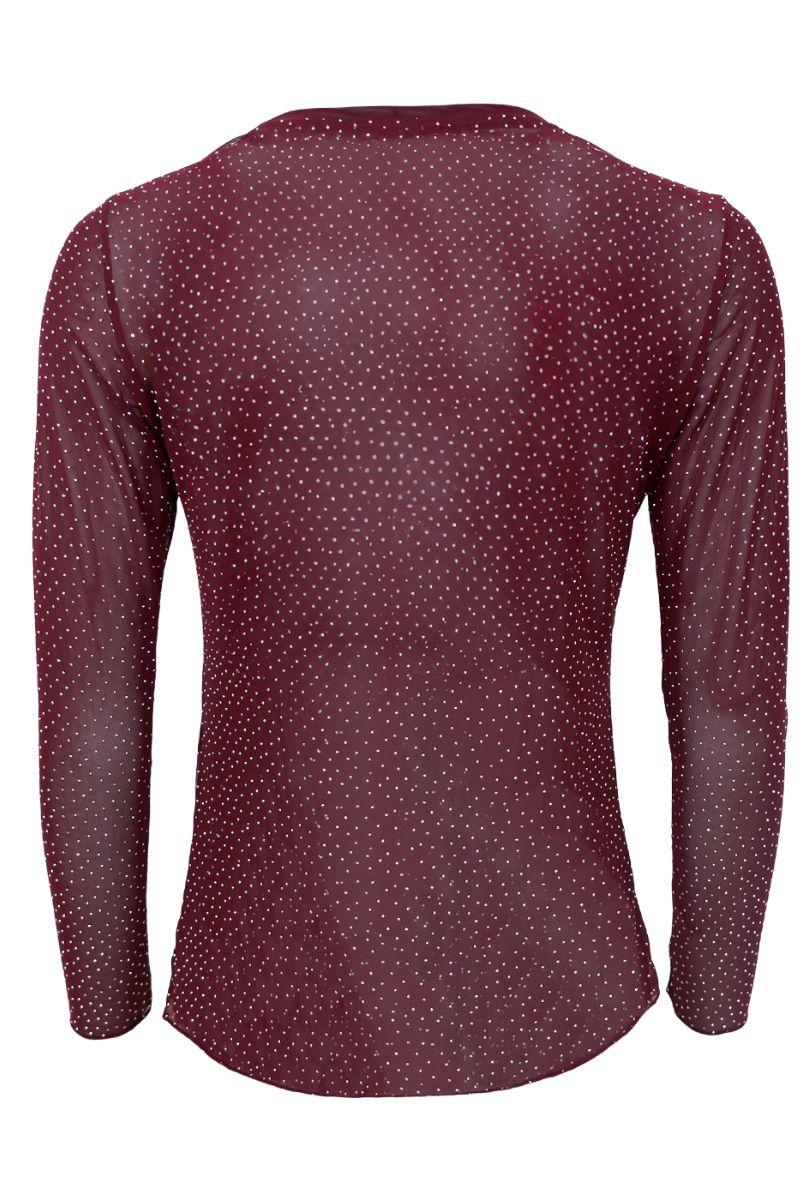 Alexis Tee W/Stones | Plum | Bluse fra Black Colour