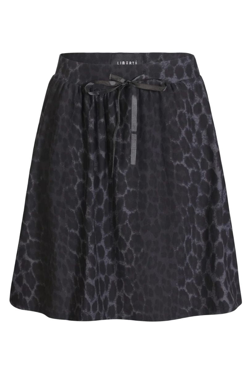 Alma Short Loose Skirt | Dark Grey Leo | Nederdel fra Liberté