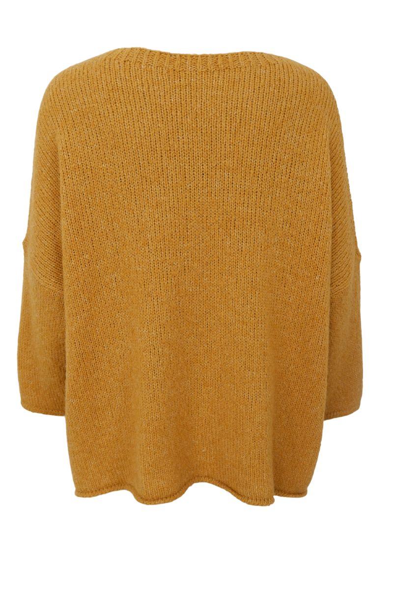 Alessia Knit Jumper | Curry | Strikket Top fra Black Colour