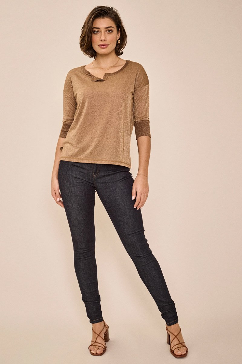 Alli Cover Jeans | Dark Blue | Højttaljet slim fit jeans fra Mos Mosh