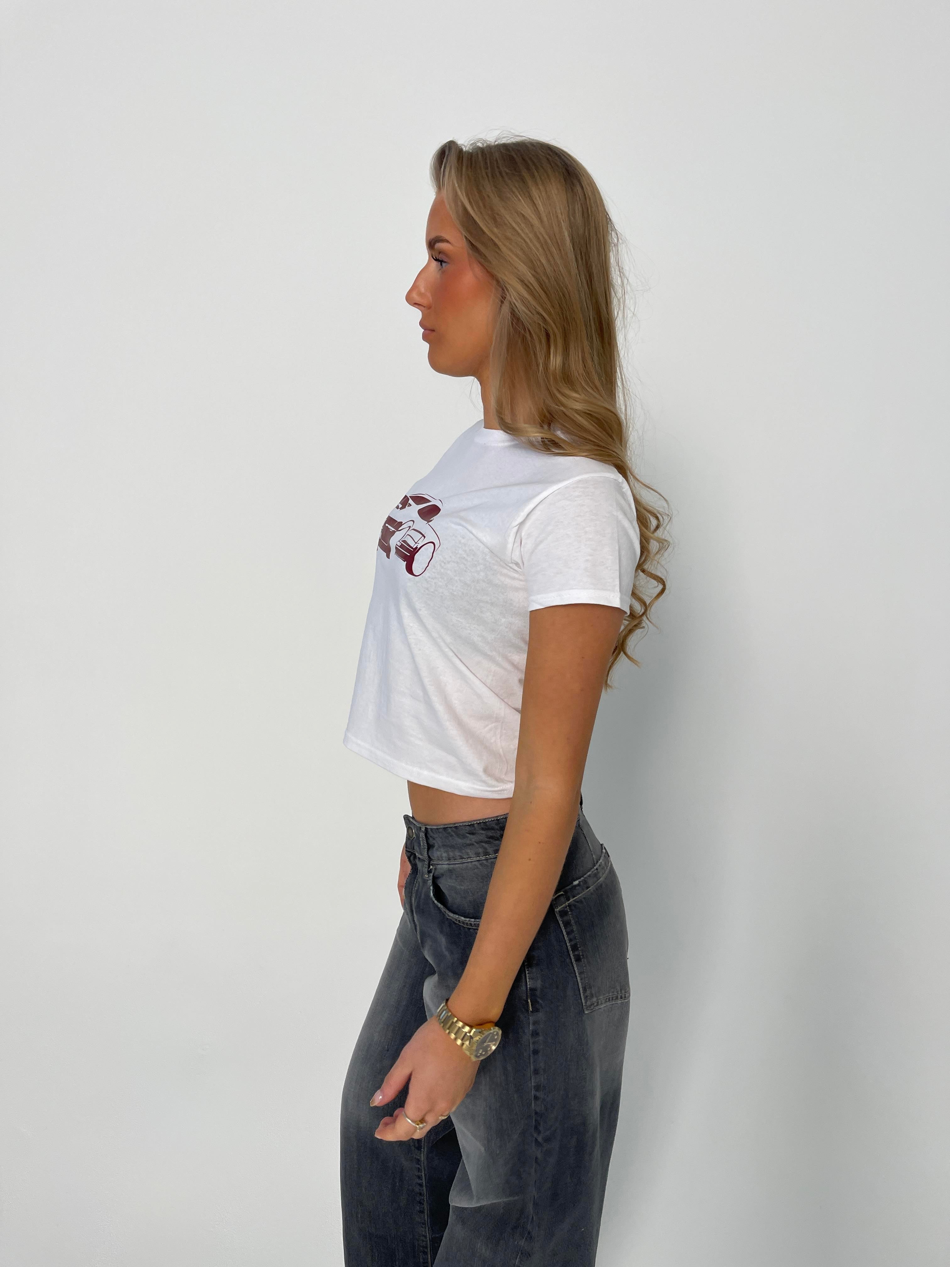 "Car" baby tee - White