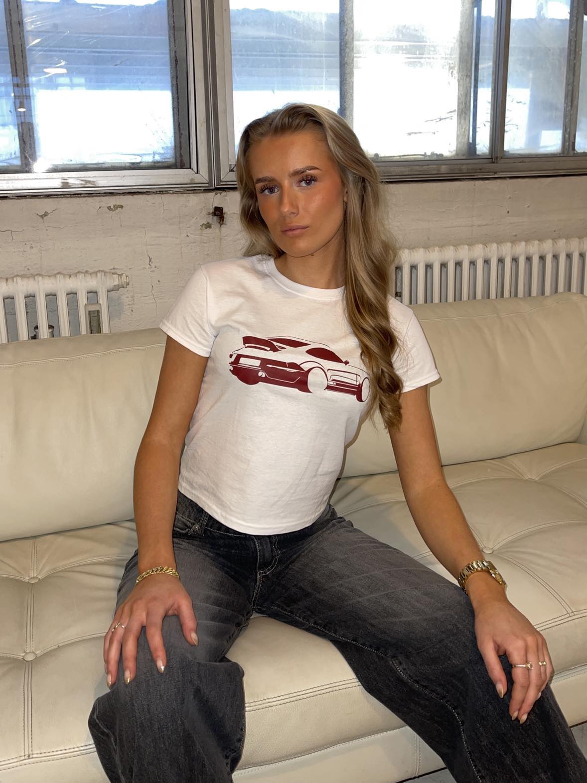 "Car" baby tee - White