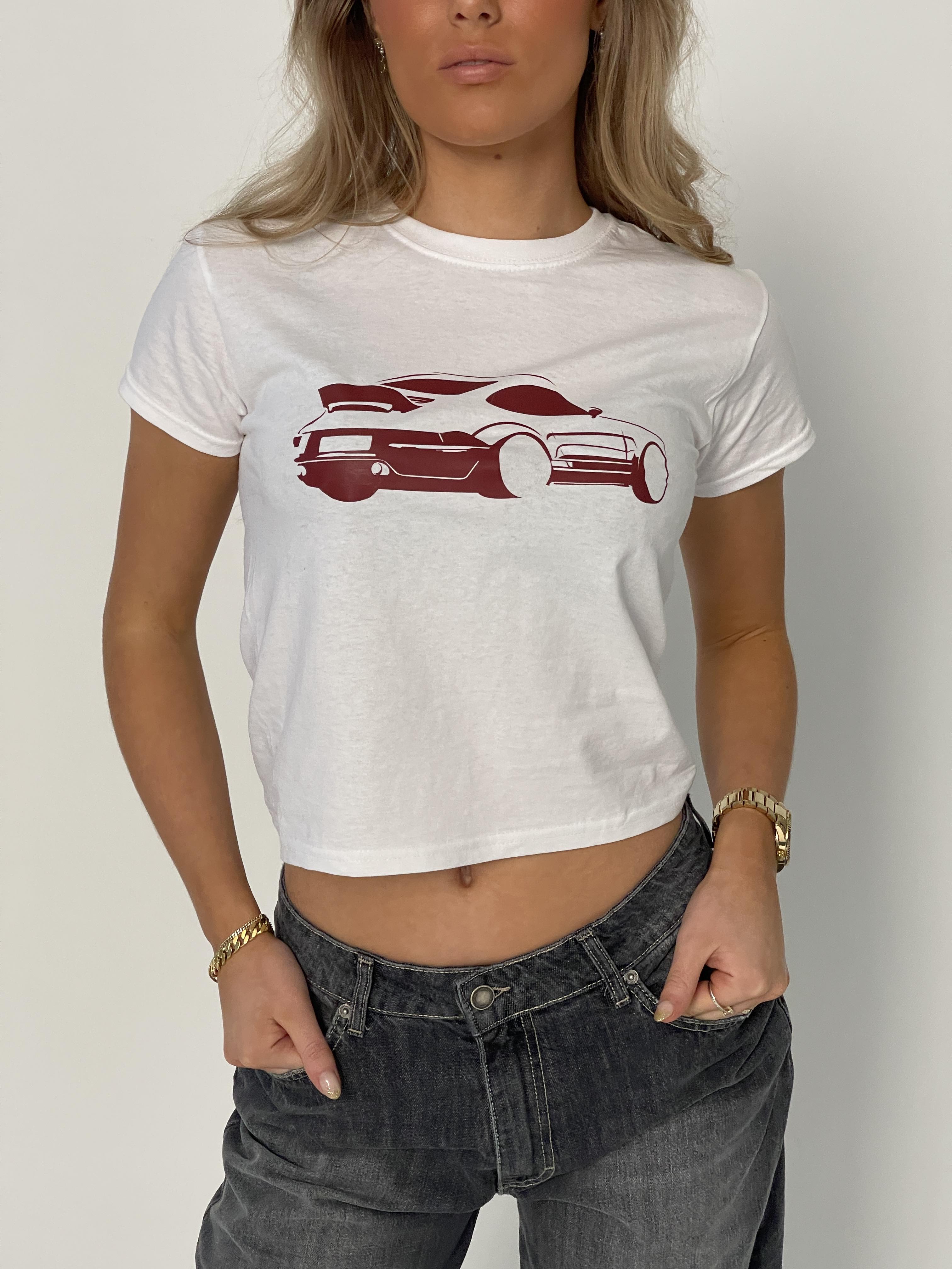 "Car" baby tee - White