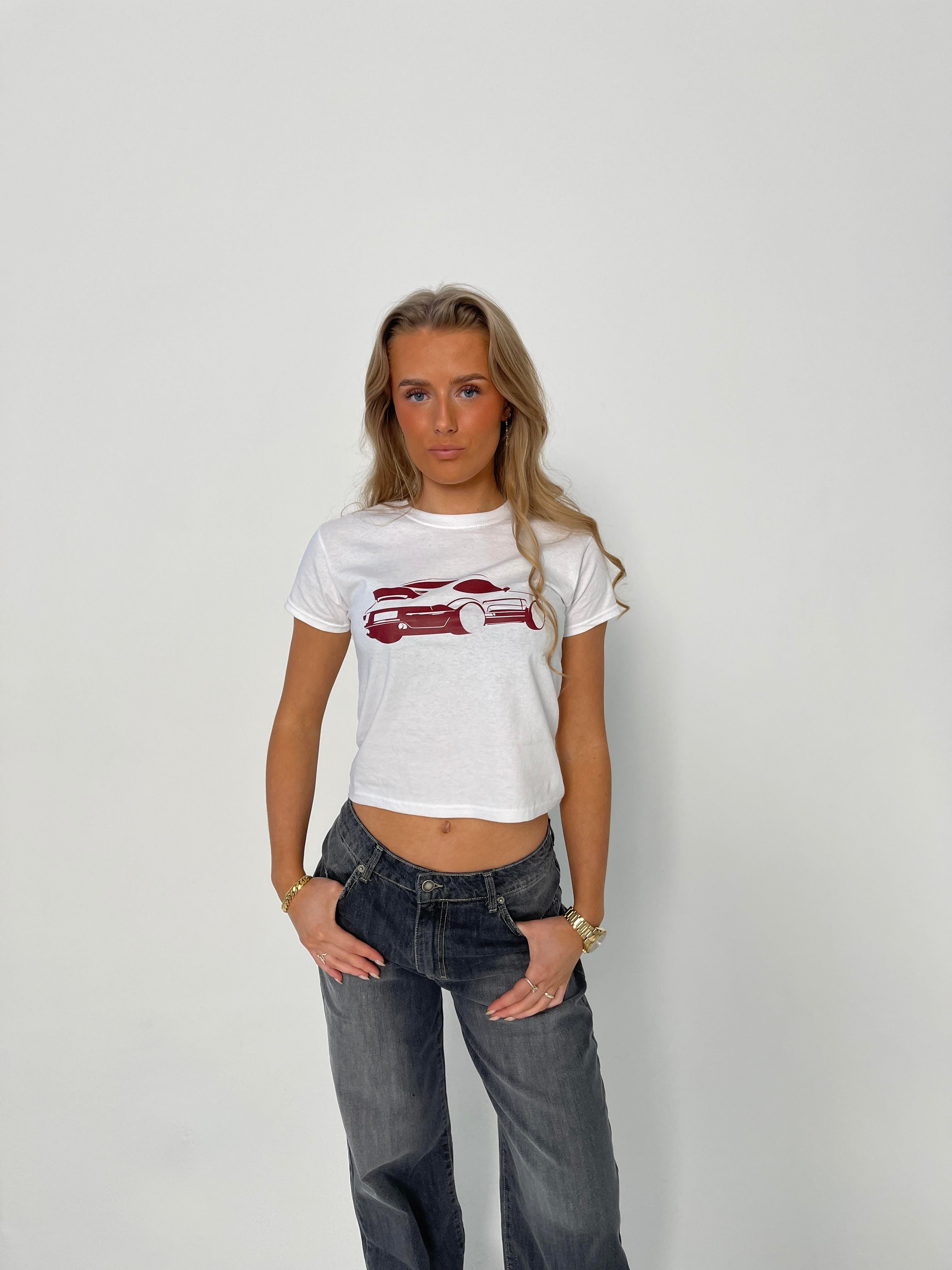 "Car" baby tee - White