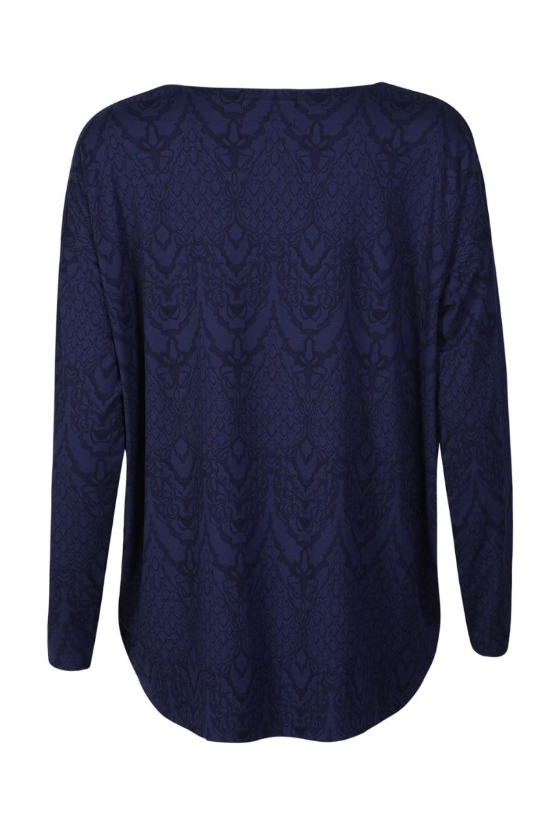 Alma Ls Top | Navy Lala | Bluse fra Liberté