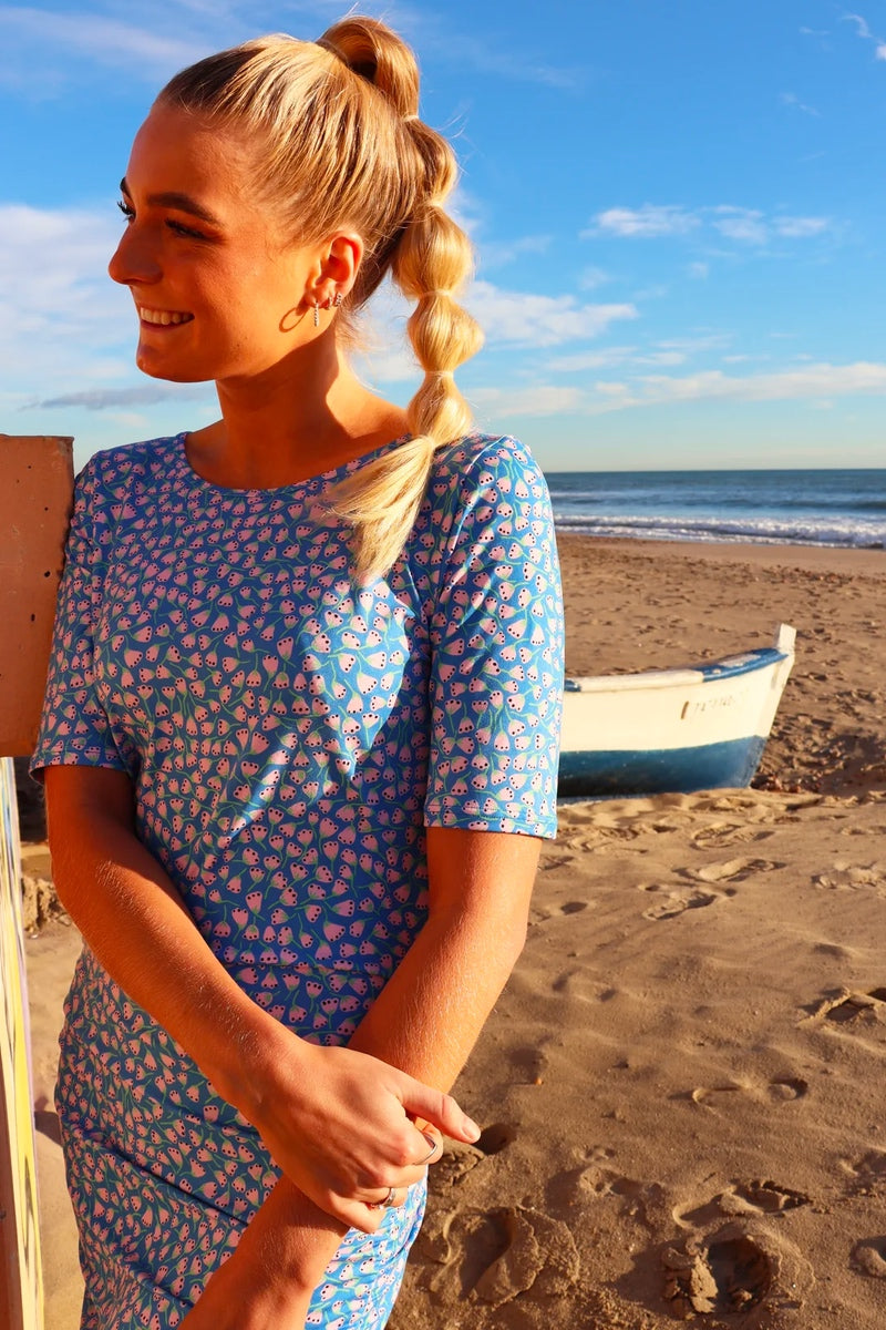 Alma Dress3 | Blue Rosa Flowers | Kjole fra Liberté