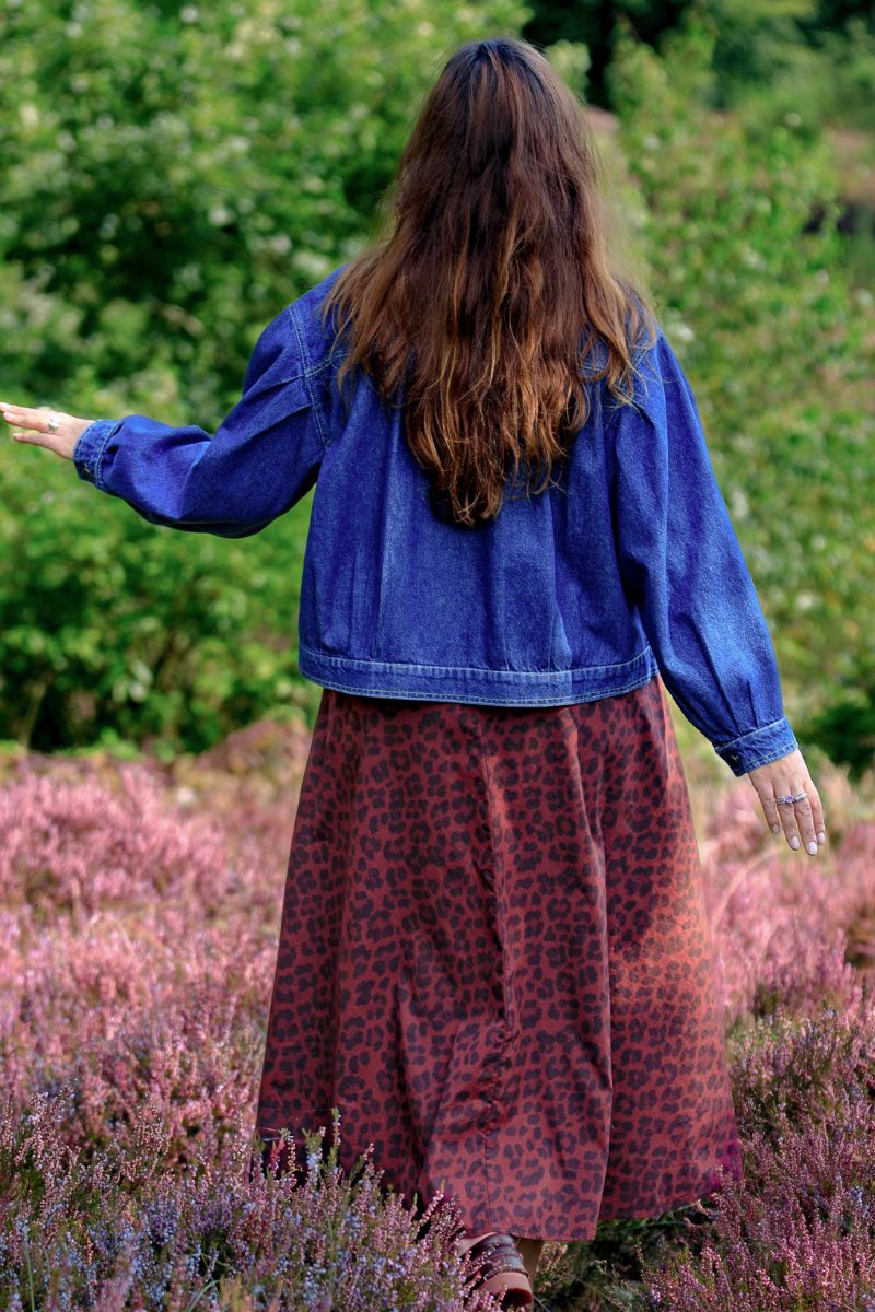 Abbie Leo Skirt | Wine Leopard | Nederdel fra Black Colour