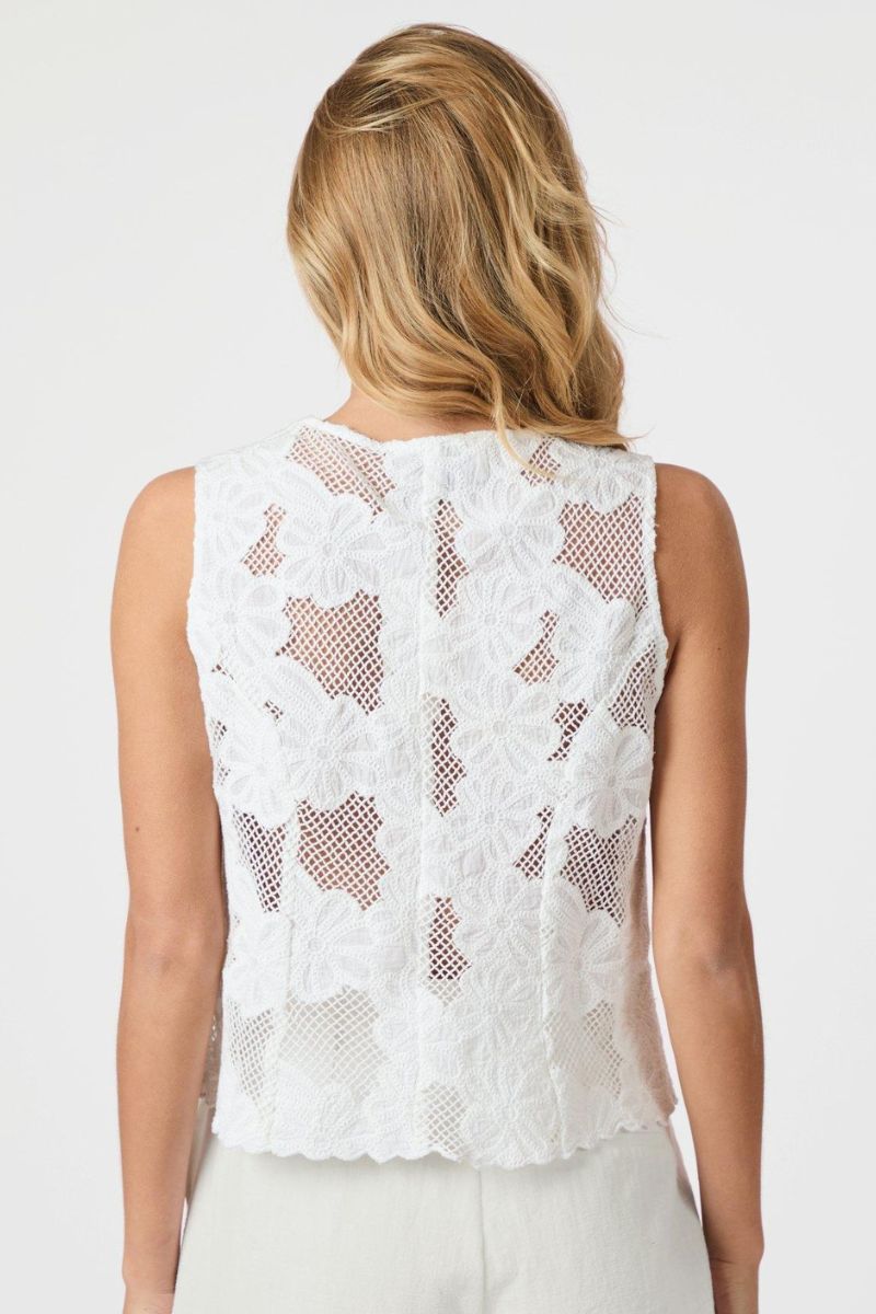 Alboa Embroidery Top | Off White | Bluse fra Neo Noir