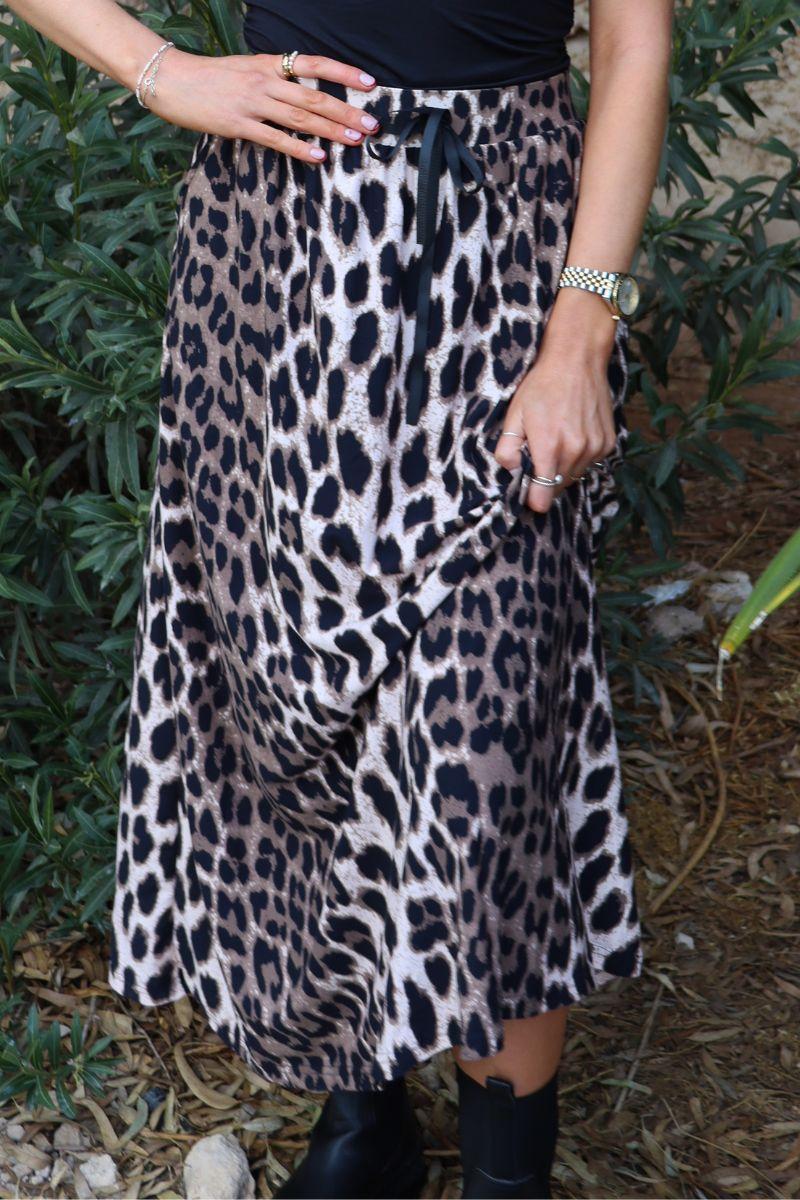 Alma Loose Skirt | Big Lux Leo Fossil | Nederdel fra Liberté