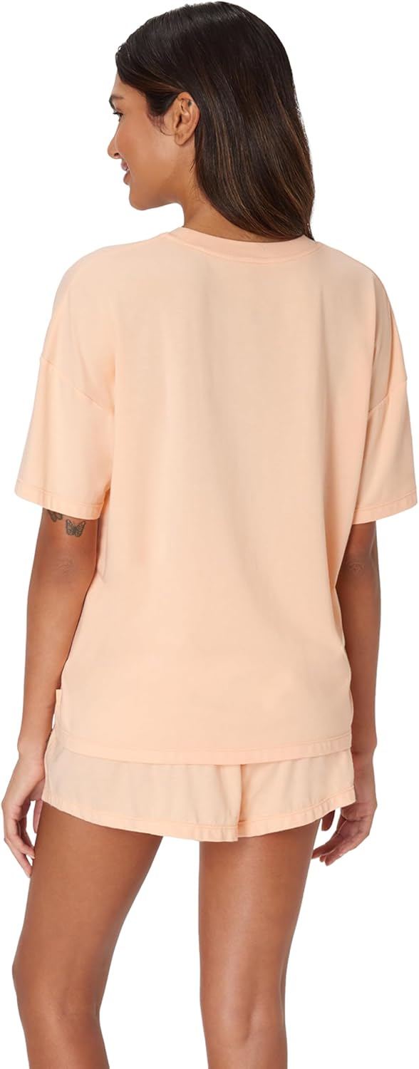 HANES DAME LOUNGE SETT | SUPERSOFT BOXY T-SKJORTE & SHORTS | 2-DELT SALONGWEAR FOR HVERDAG & SØVN