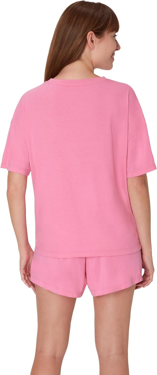 HANES DAME LOUNGE SETT | SUPERSOFT BOXY T-SKJORTE & SHORTS | 2-DELT SALONGWEAR FOR HVERDAG & SØVN