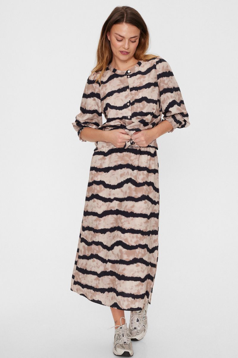 Aby Shirt 205278 | Taupe Gray W. Black | Skjorte fra Freequent