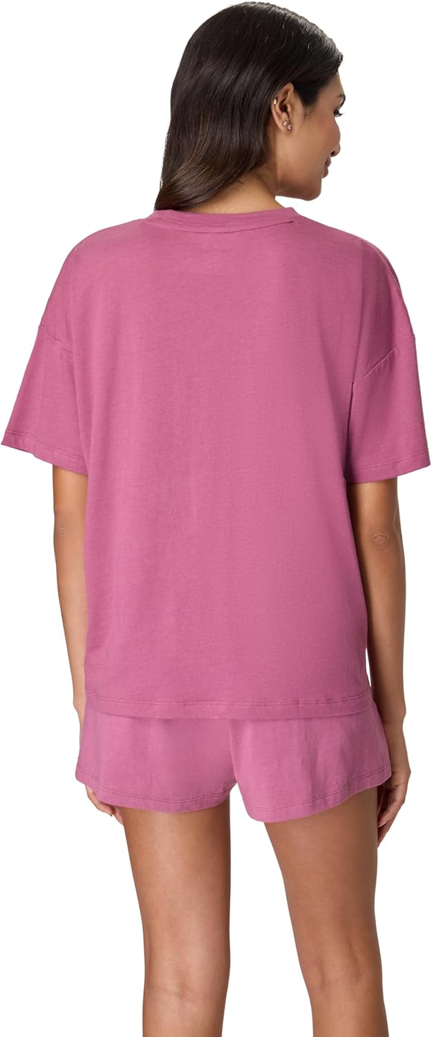 HANES DAME LOUNGE SETT | SUPERSOFT BOXY T-SKJORTE & SHORTS | 2-DELT SALONGWEAR FOR HVERDAG & SØVN