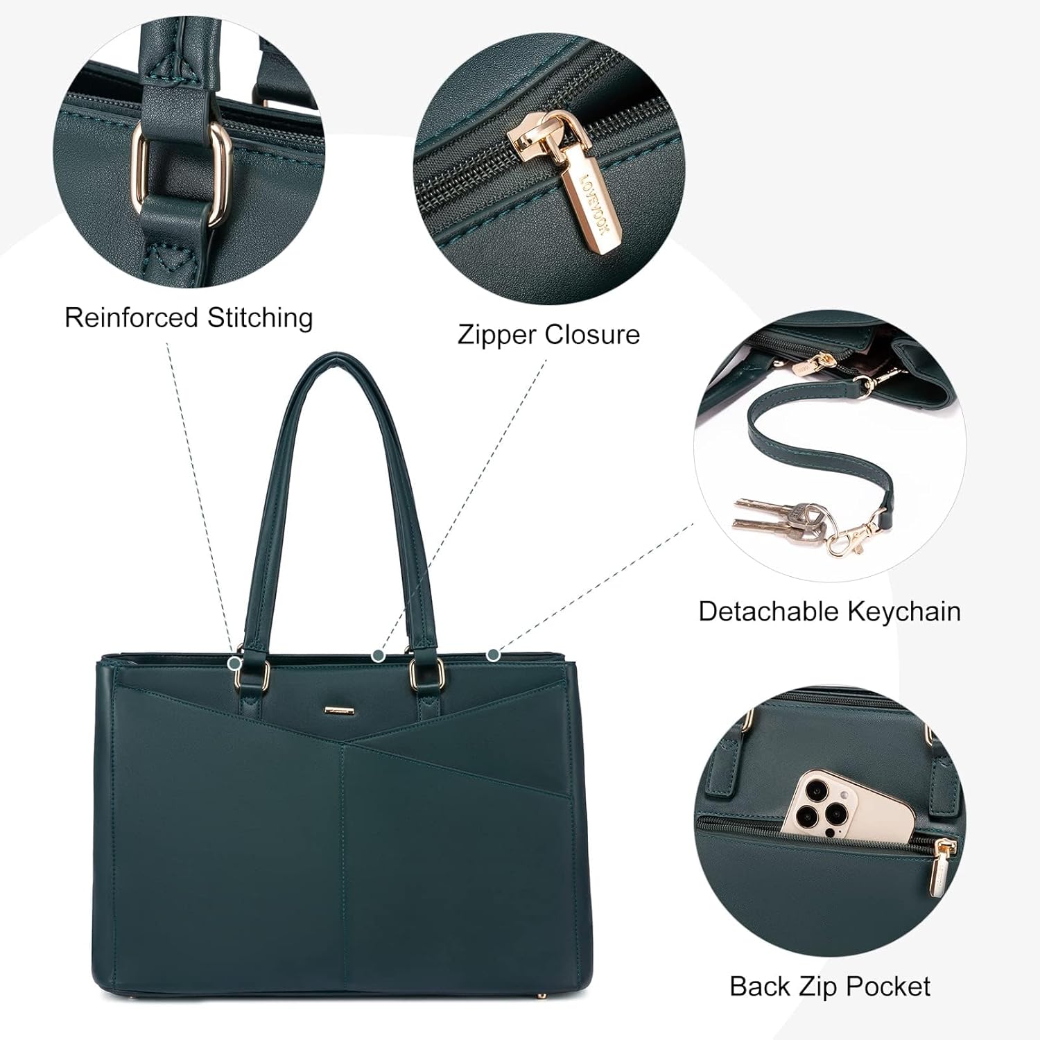 ELEGANT LAPTOPVESKE FOR DAMER – VANNAVSTØTENDE OG ROMSLIG | TRENDY BUSINESS VESKE OG ARBEIDSVESKE