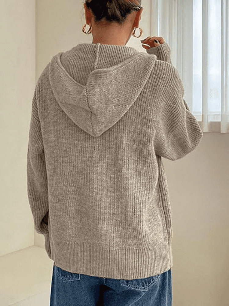 VARME & HVISKER OVERSIZE HØSTKARDIGAN MED HETTE