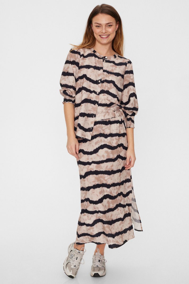 Aby Shirt 205278 | Taupe Gray W. Black | Skjorte fra Freequent