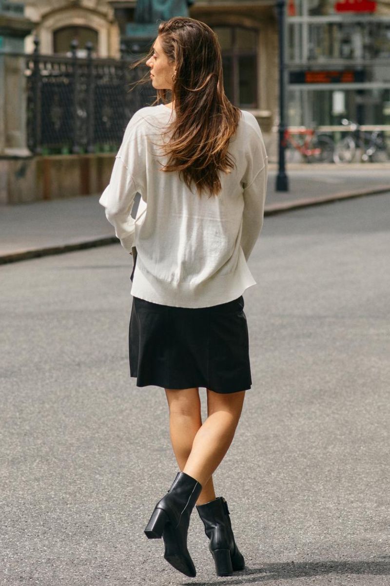 Adalyn Leather Skirt | Black | Nederdel fra Mos Mosh