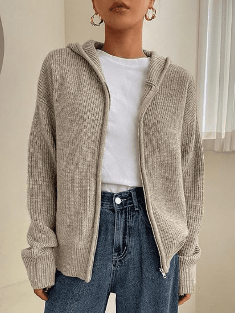 VARME & HVISKER OVERSIZE HØSTKARDIGAN MED HETTE
