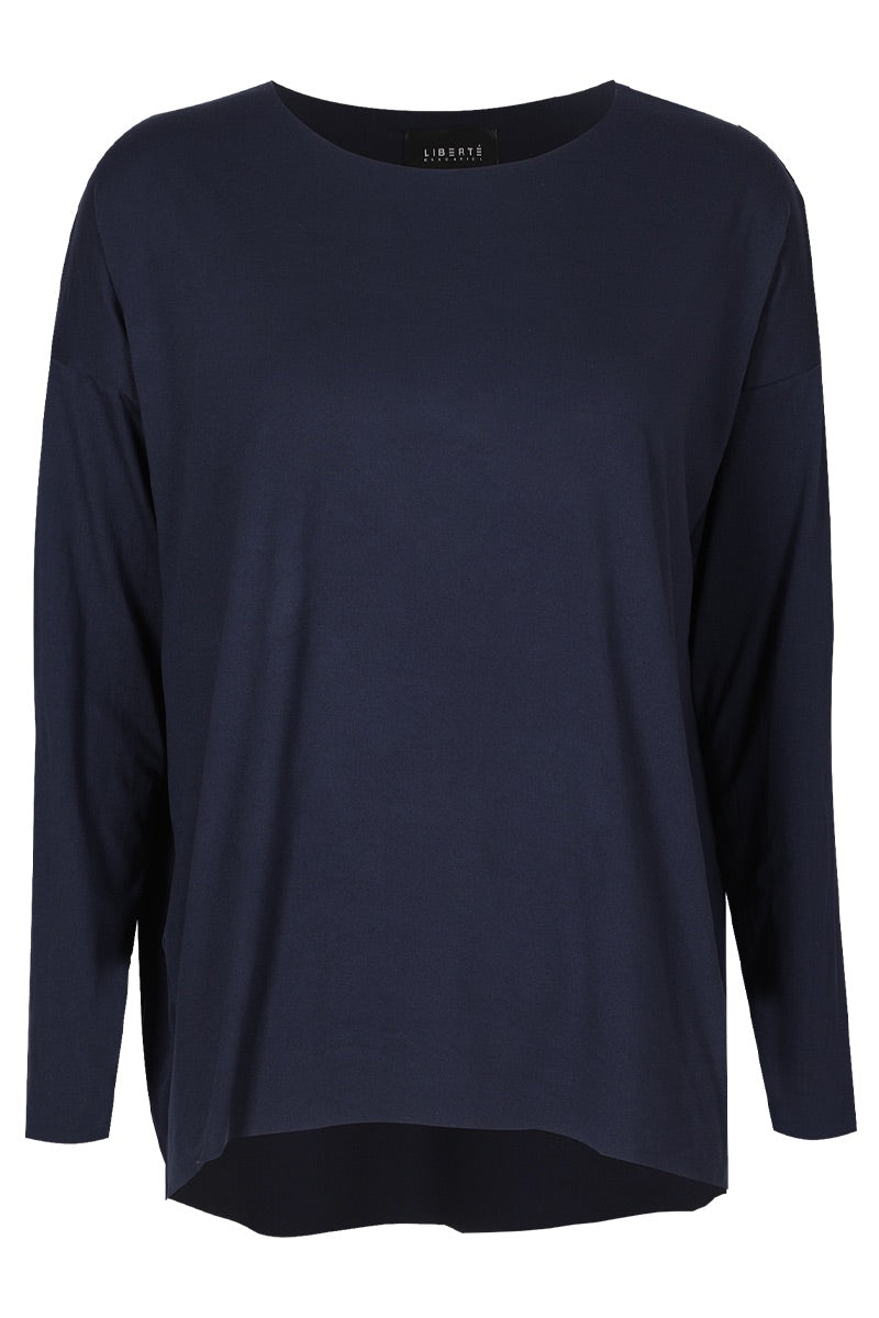 Alma Ls Top | Dusty Navy | Bluse fra Liberté
