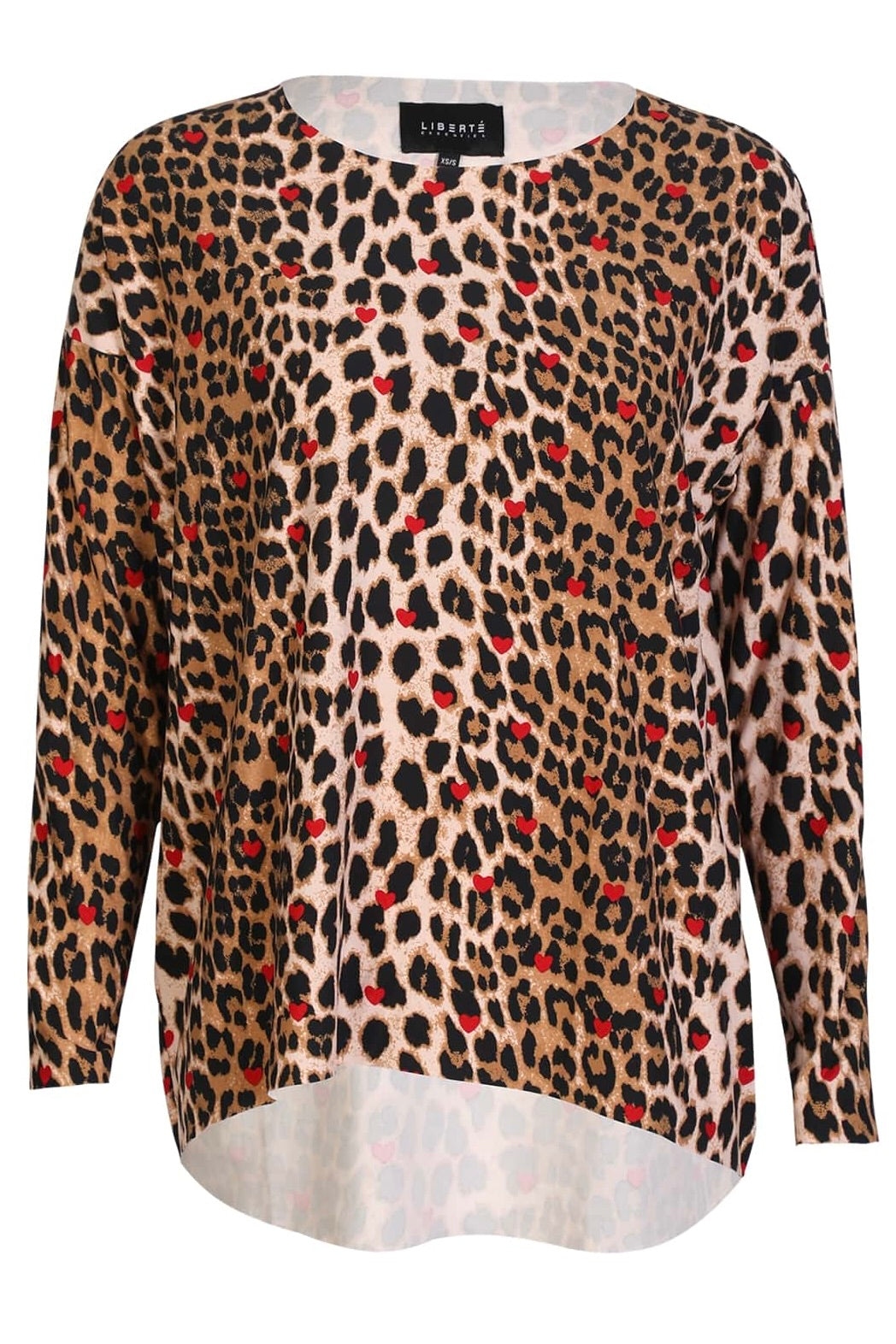 Alma Ls Top | Lux Leo Red Heart | Bluse fra Liberté