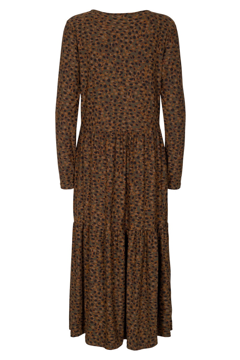 Alma Loose Dress | Leo / Olive | Kjole med print fra Liberté