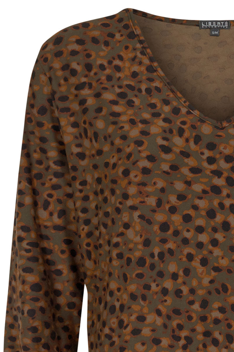 Alma Loose Dress | Leo / Olive | Kjole med print fra Liberté