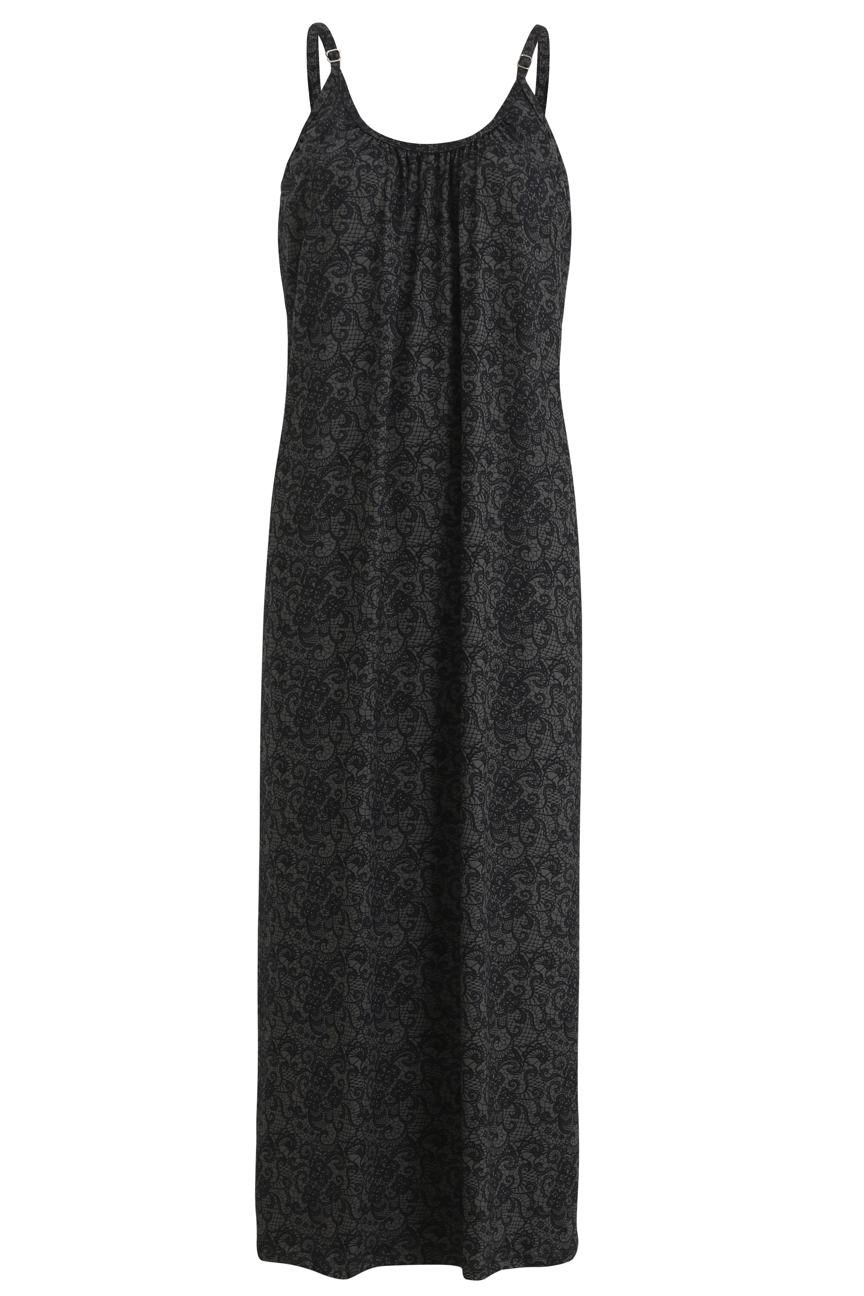 Alma Long Strap Dress | Black Grey Lace | Kjole fra Liberté
