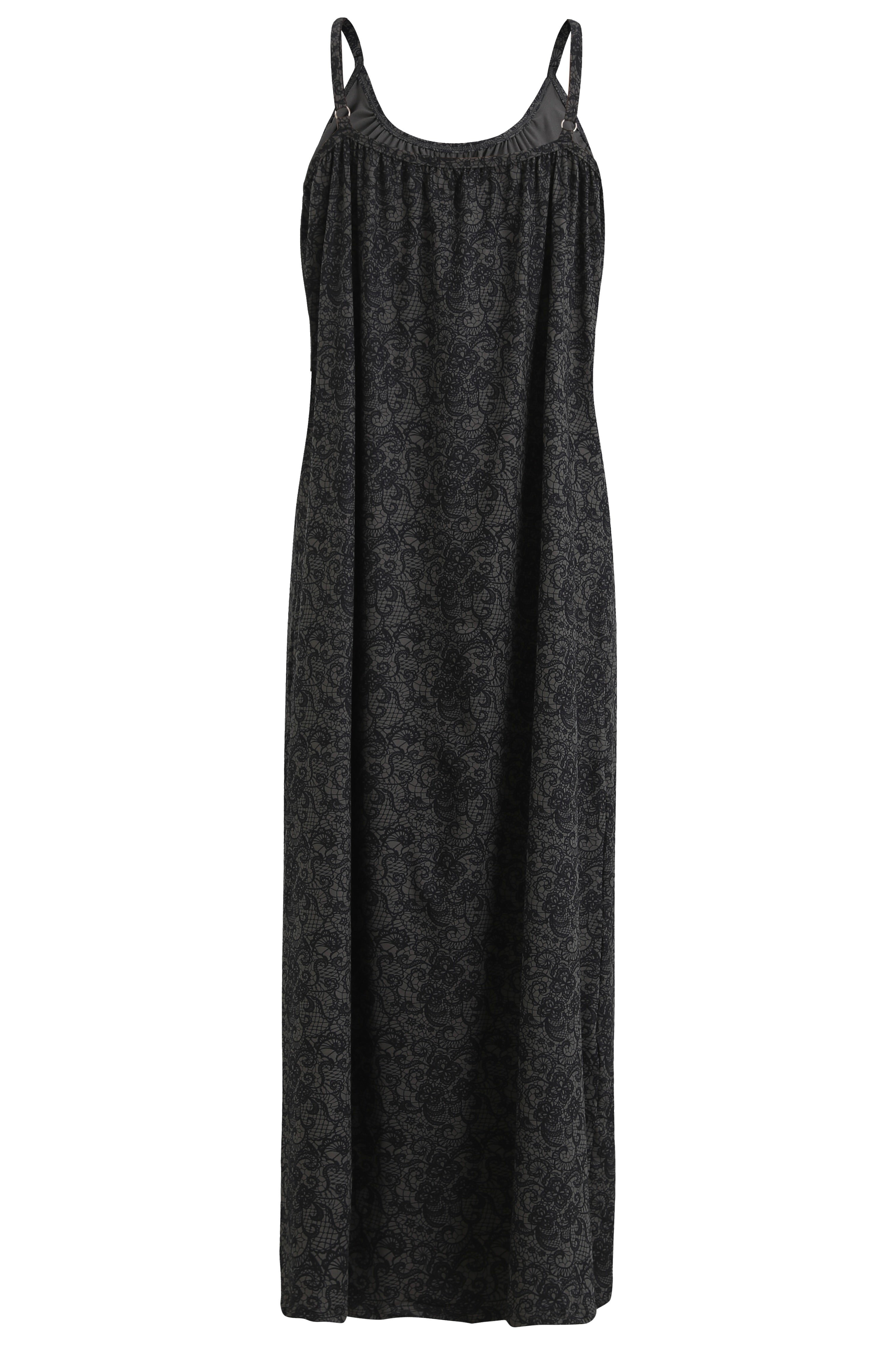 Alma Long Strap Dress | Black Grey Lace | Kjole fra Liberté