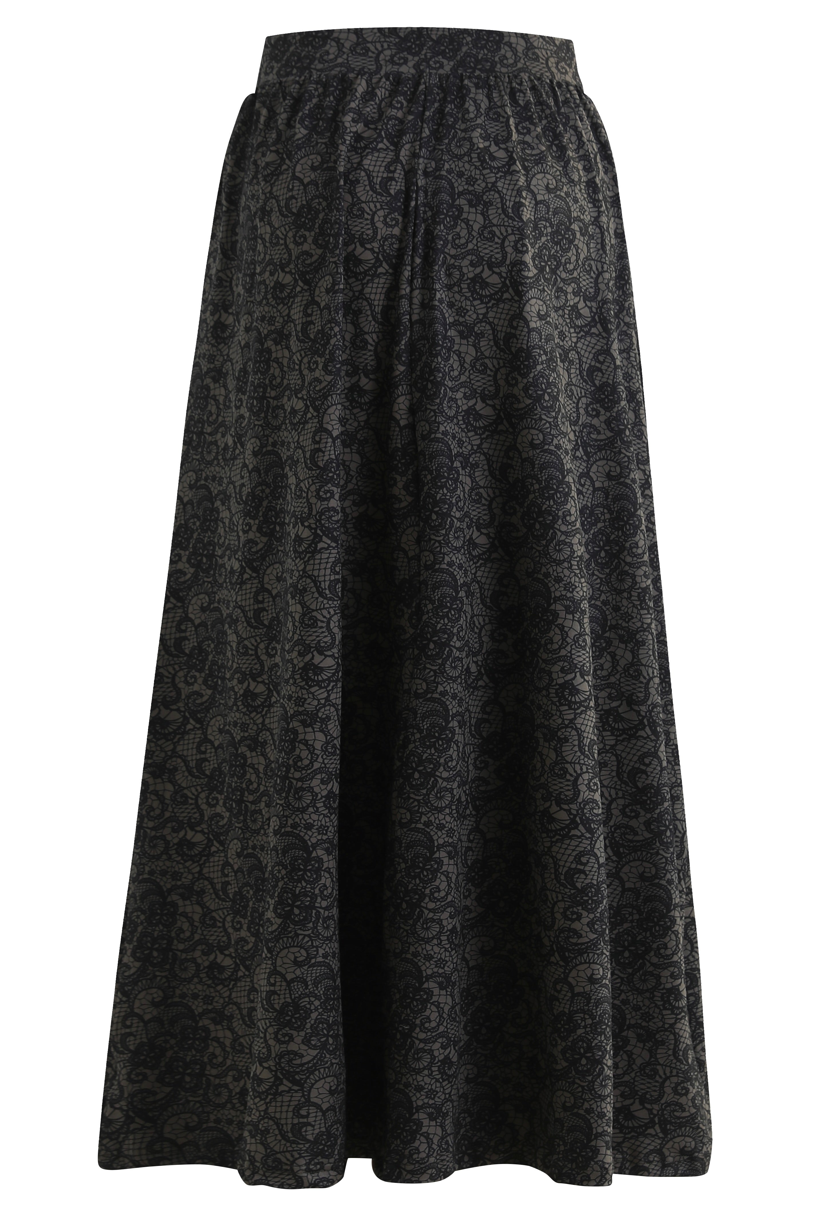 Alma Loose Skirt | Black Grey Lace | Nederdel fra Liberté