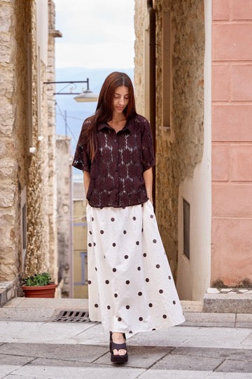 Abbie Skirt | Coffee Dot | Nederdel fra Black Colour
