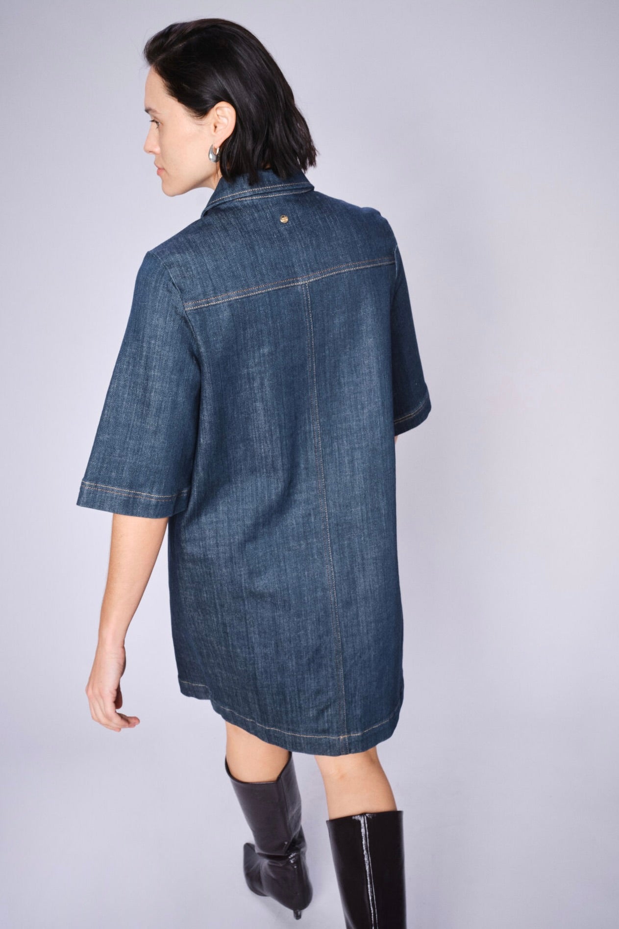 Abigail Denim Dress | Dark Blue | Kjole fra Mos Mosh